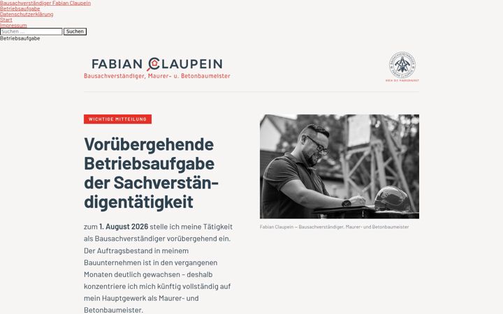 Screenshot of bsv-claupein.de