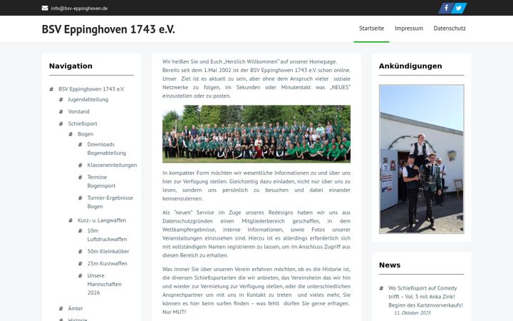 Skärmbild av bsv-eppinghoven.de