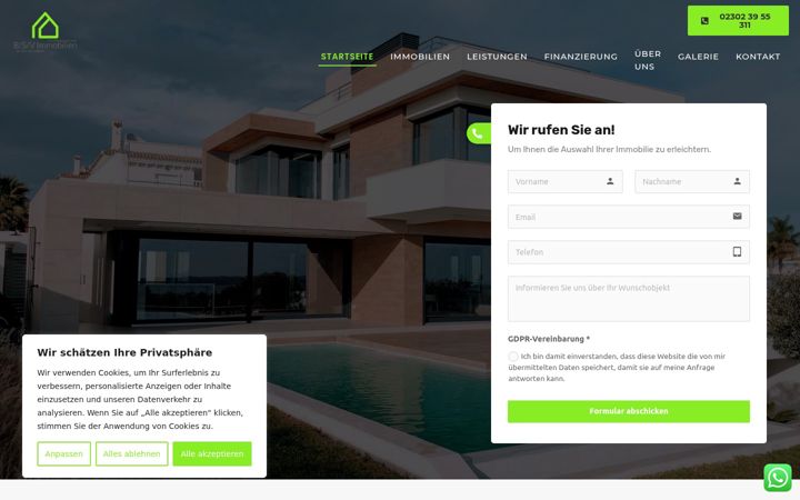 Skärmbild av bsv-immobilien.de