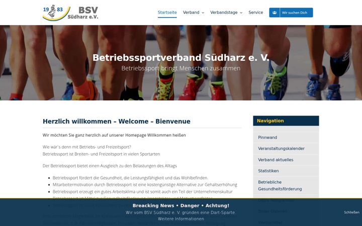 Ekraanipilt saidist bsv-suedharz.de