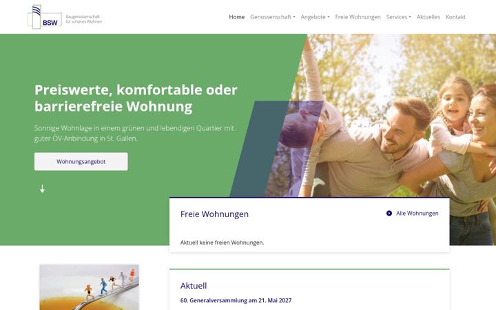 Screenshot of bsw-sg.ch