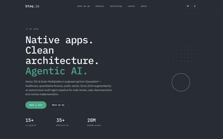 Screenshot of btaq.io