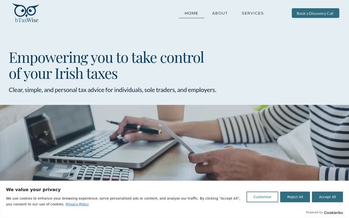 Zrzut ekranu btaxwise.ie