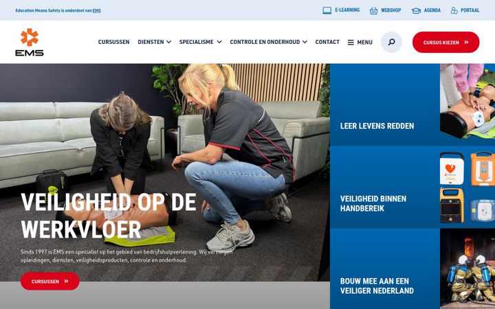 Screenshot van btbfireandmedical.nl
