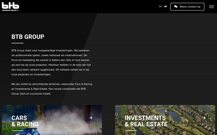Kuvakaappaus sivustosta btbgroup.nl