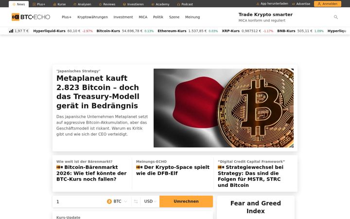 Skærmbillede af btc-echo.de