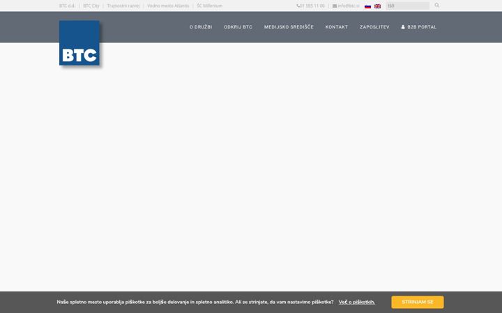 Screenshot von btc.si