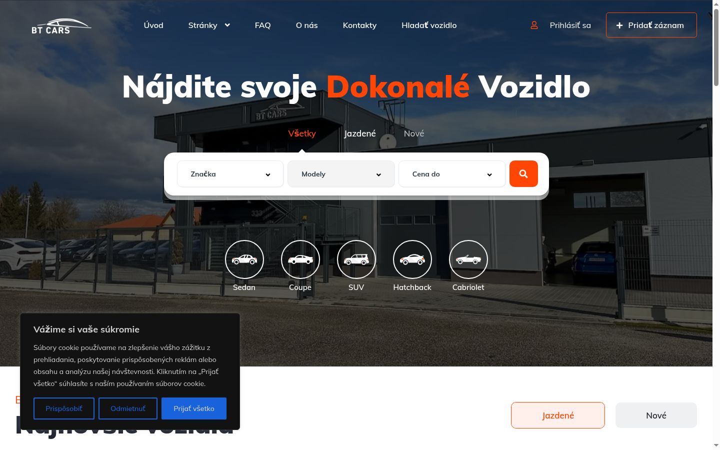Snímka obrazovky banera súhlasu zobrazeného pred akoukoľvek interakciou