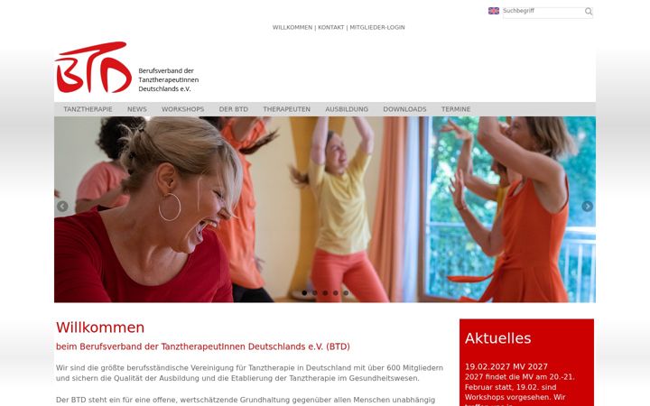 Screenshot of btd-tanztherapie.de