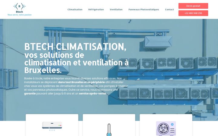 Zrzut ekranu btech-climatisation.be