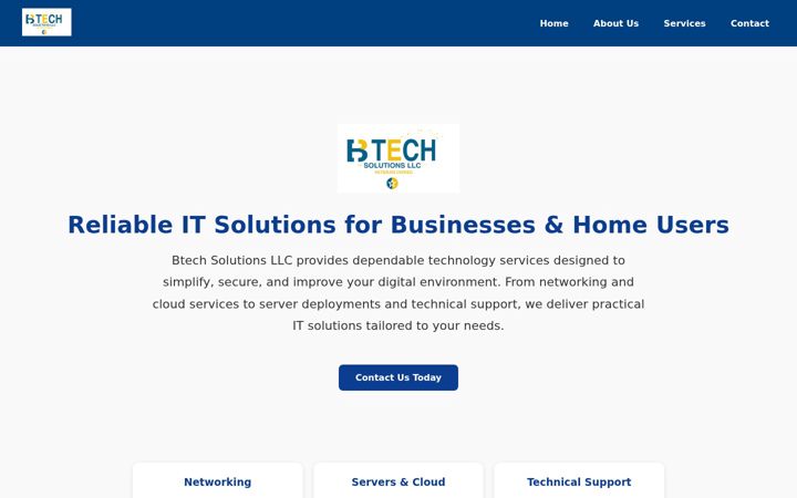 Screenshot of btechsolutionsllc.com