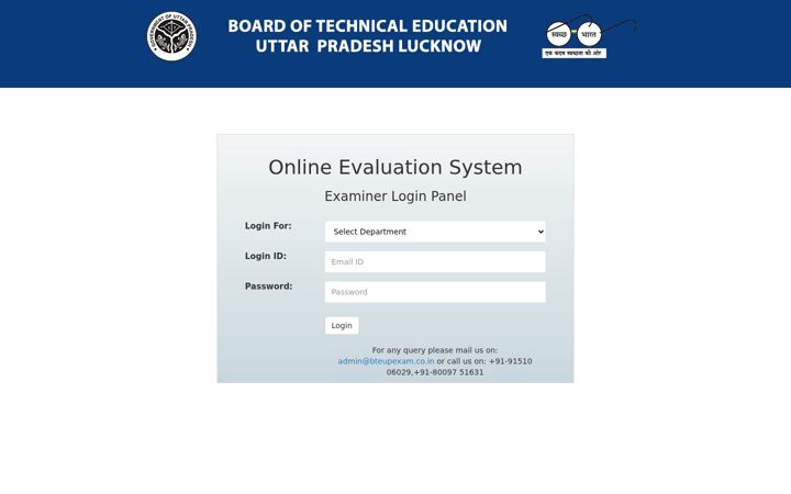 Screenshot of bteupexam.co.in