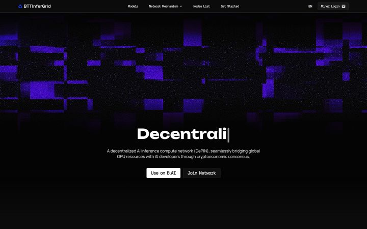 Screenshot of btfs.io