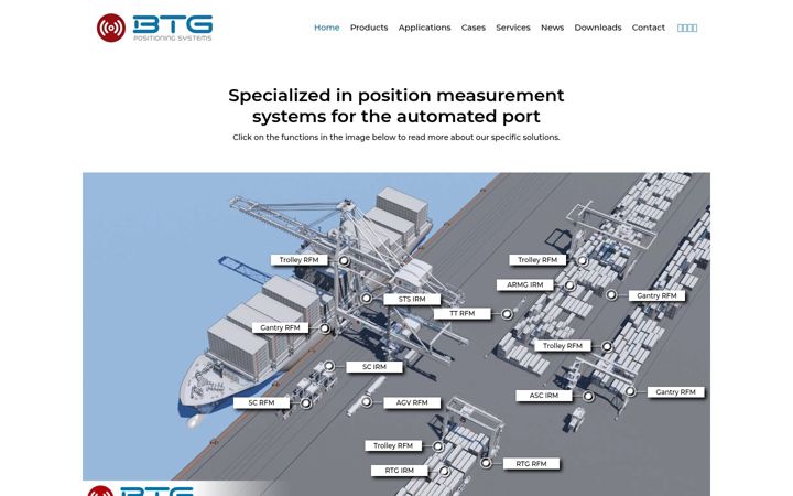 Screenshot of btg-positioning-systems.com