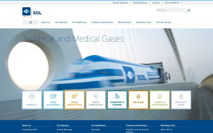 Screenshot of btggases.com