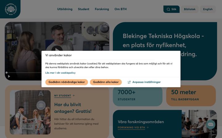Screenshot of bth.se