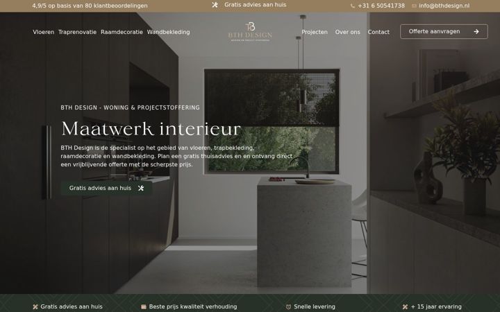 Kuvakaappaus sivustosta bthdesign.nl