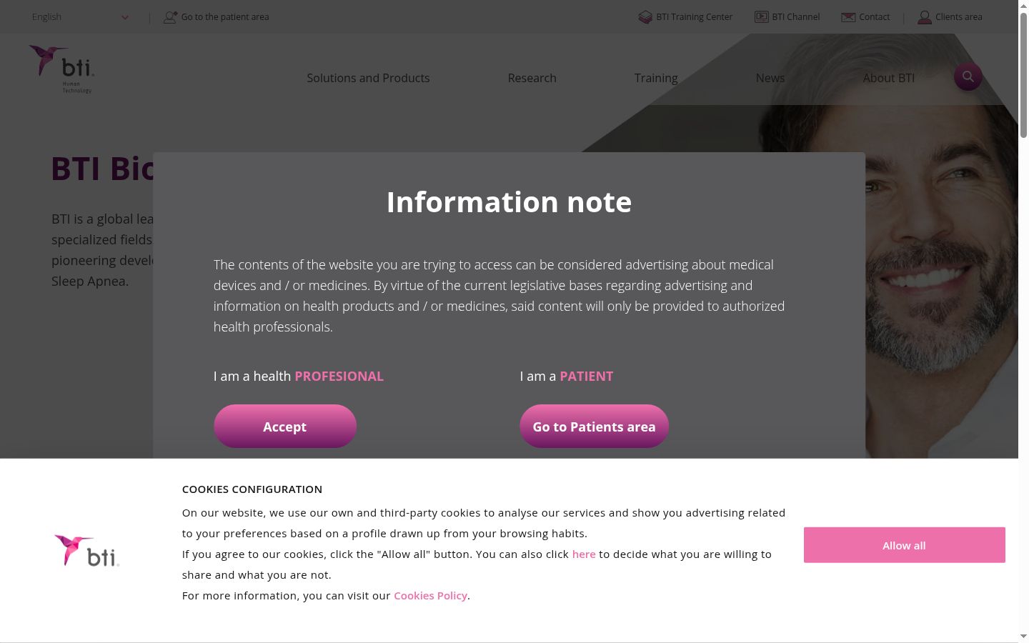 Screenshot del banner di consenso mostrato prima di qualsiasi interazione