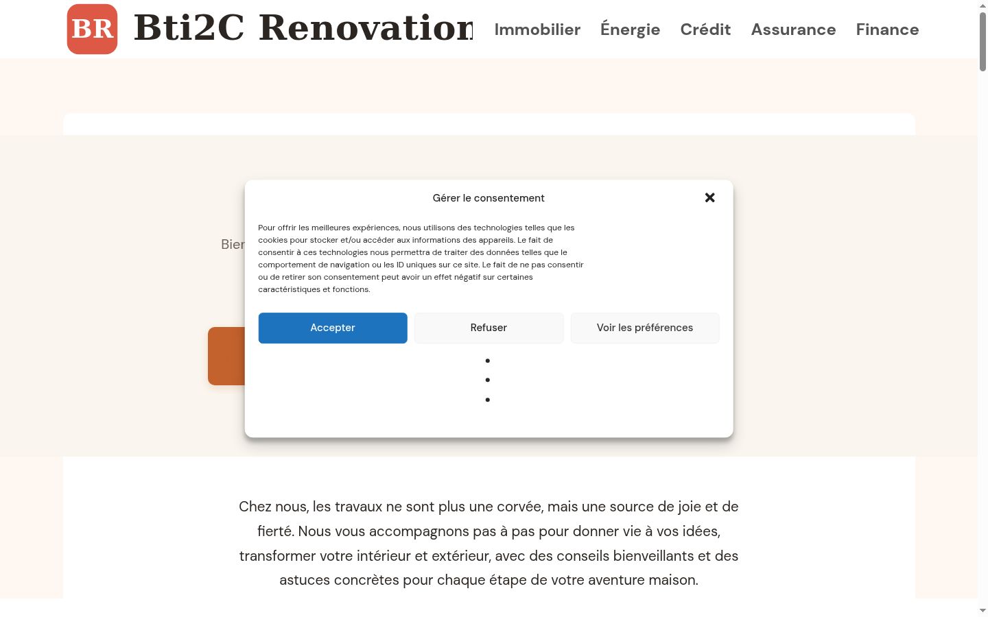 Captura de ecrã do banner de consentimento apresentado antes de qualquer interação
