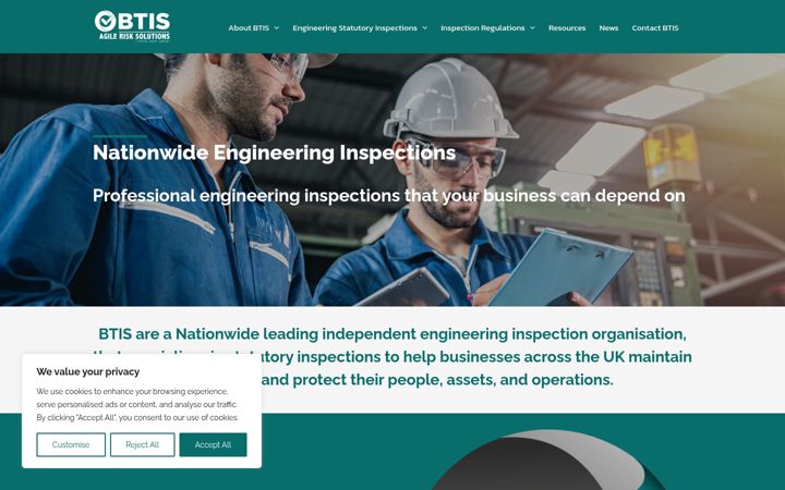 Screenshot of btis.co.uk
