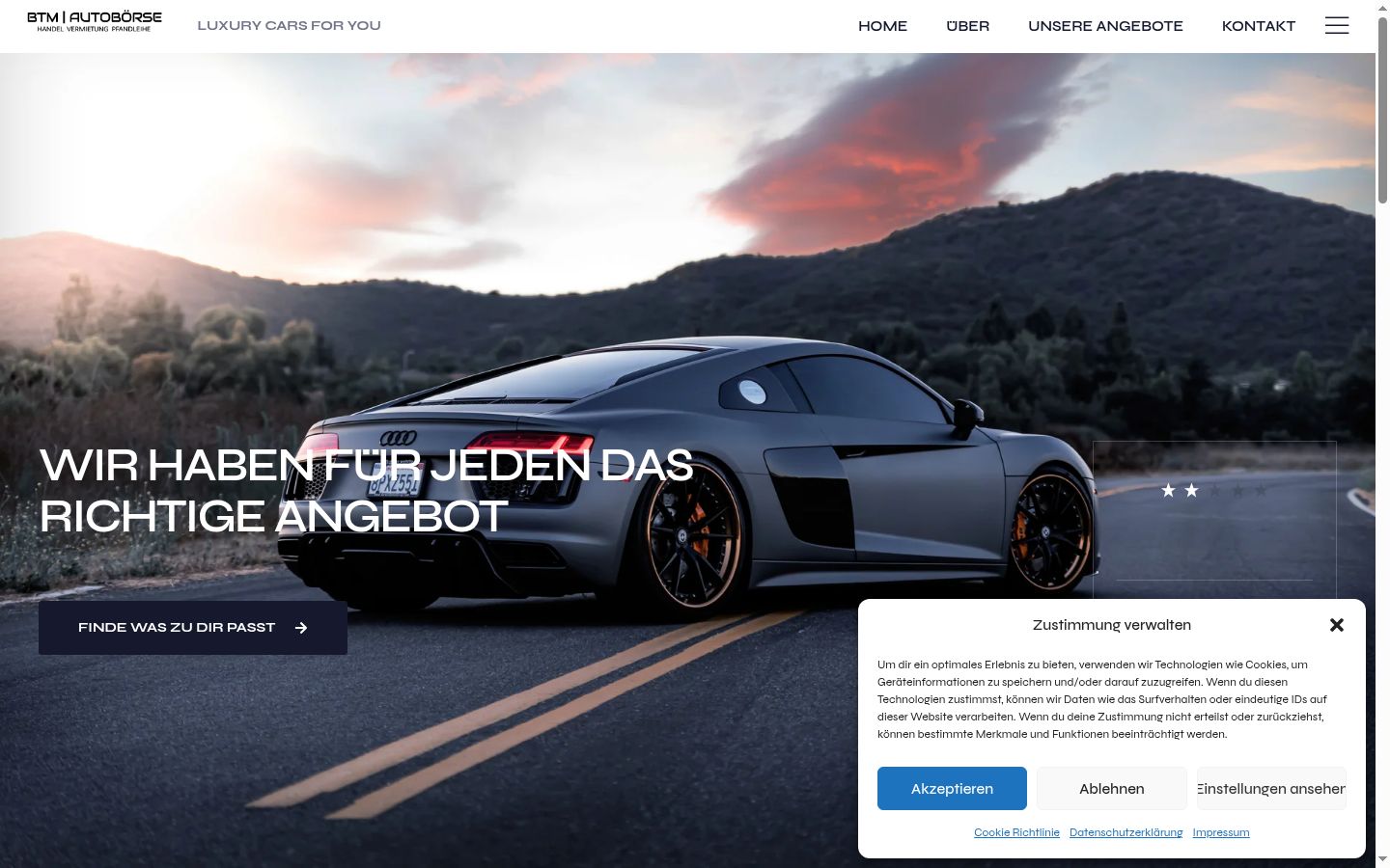 Screenshot del banner di consenso mostrato prima di qualsiasi interazione