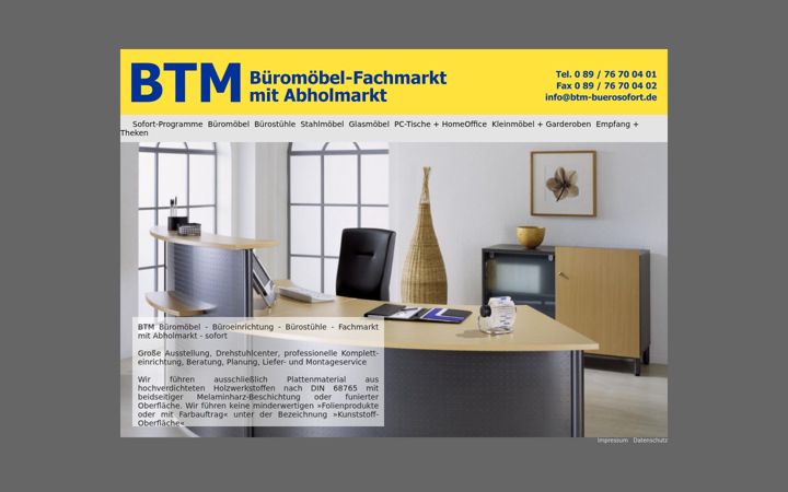 Screenshot of btm-buerosofort.de