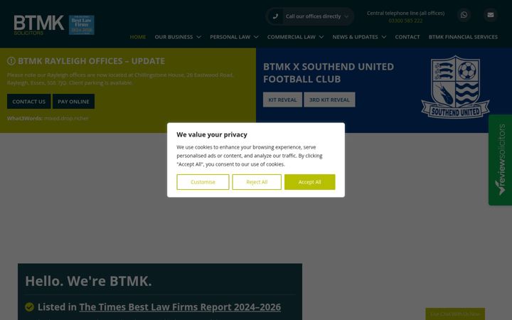 Screenshot of btmksolicitors.co.uk