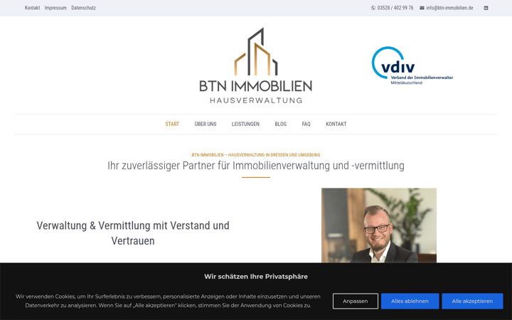 Screenshot of btn-immobilien.de