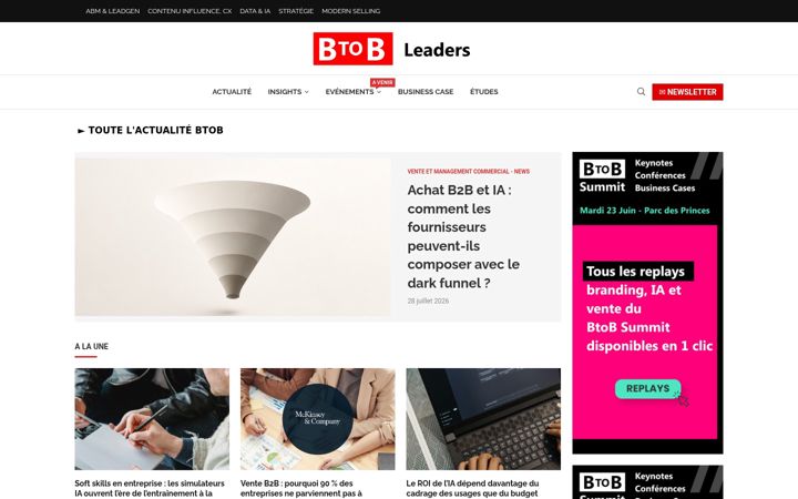 Screenshot of btob-leaders.com