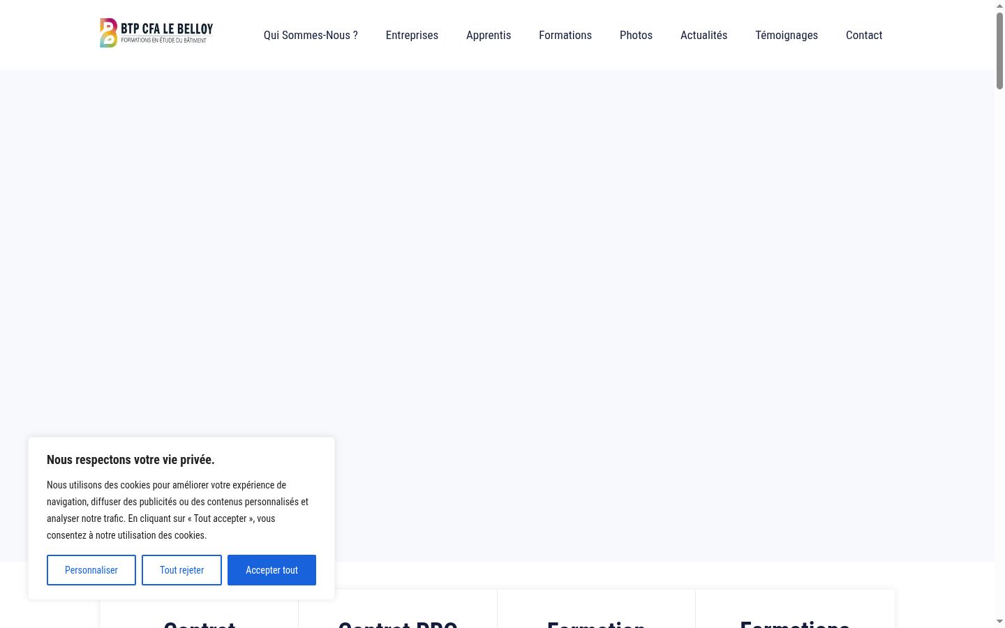 Screenshot of the consent banner shown before any interaction