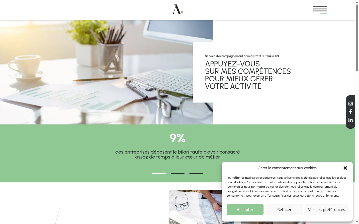 Screenshot of the consent banner shown before any interaction