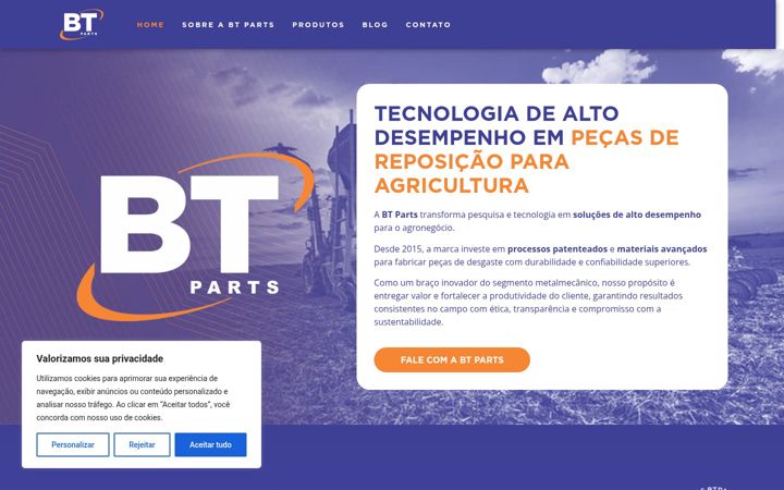 Screenshot of btparts.com.br