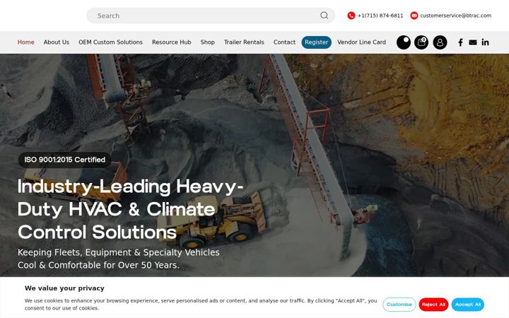 Screenshot of btrac.com