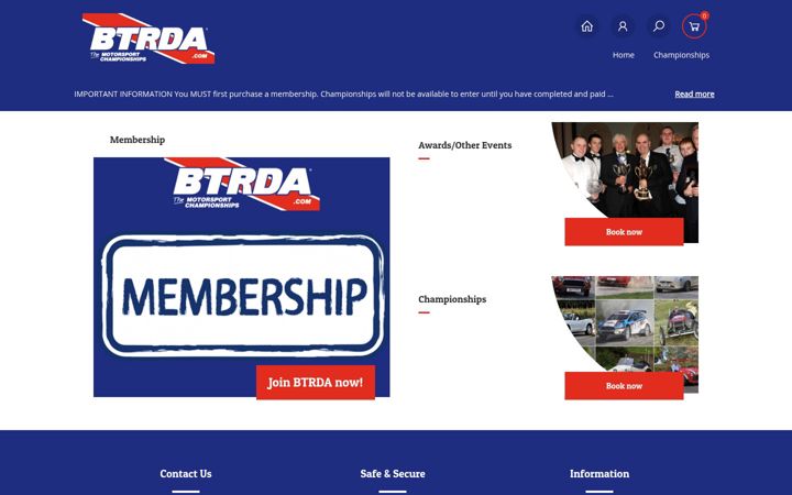 Screenshot of btrdamembership.com