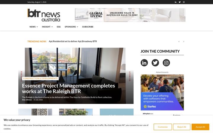 Screenshot of btrnews.au