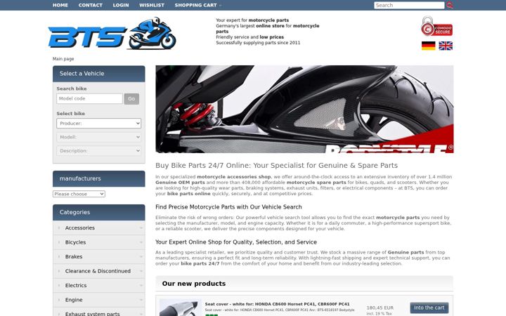 Screenshot of bts-ersatzteile.de