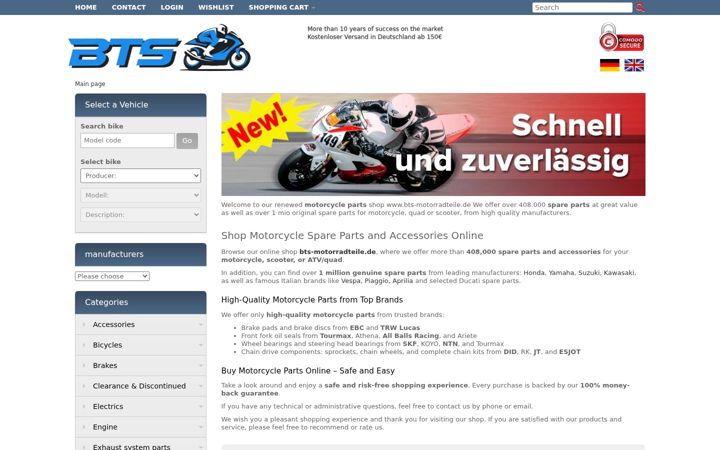 Screenshot of bts-motorradteile.de
