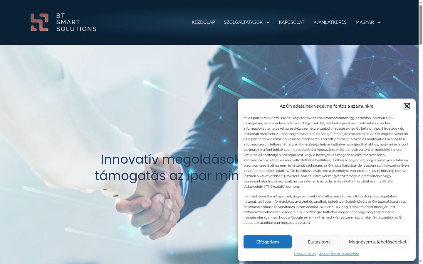 Skärmbild av samtyckesbannern som visades före någon interaktion