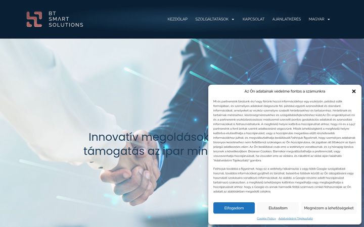 Screenshot stránky btsolutions.hu