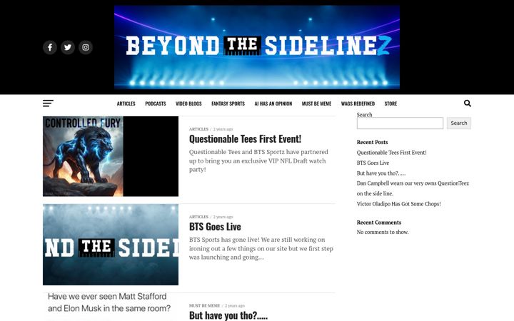 Screenshot of btssportz.com