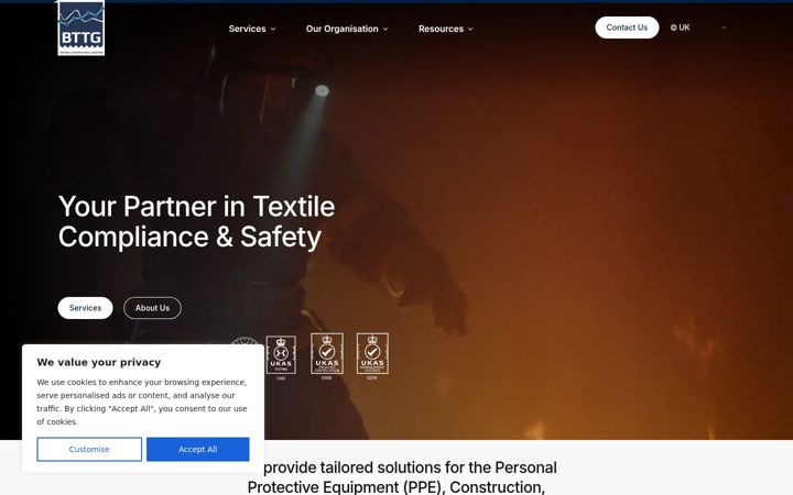 Screenshot of bttg.co.uk