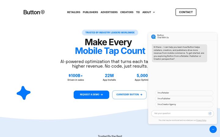 Screenshot di bttn.io