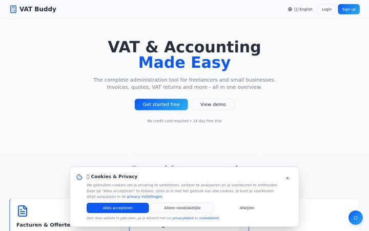 Screenshot of btw-buddy.nl