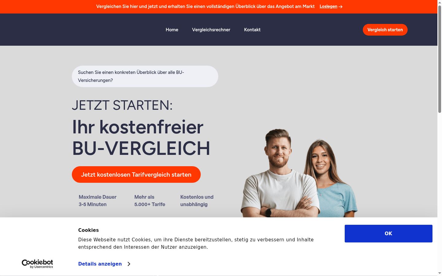 Screenshot tal-banner tal-kunsens muri qabel kwalunkwe interazzjoni