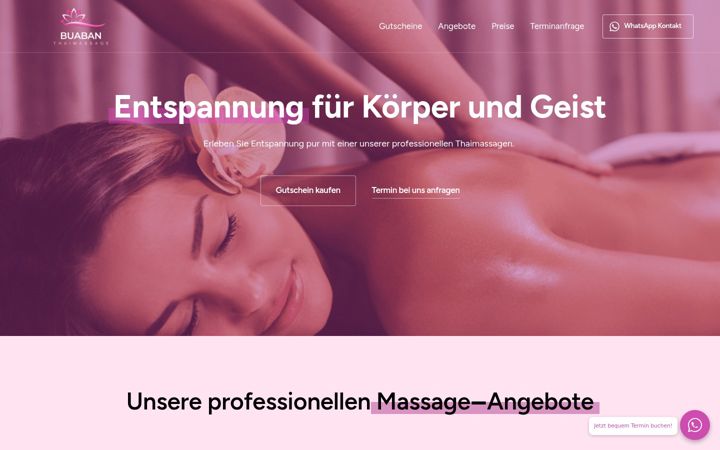 Screenshot of buabanthaimassage.de