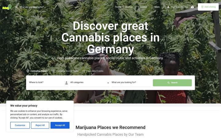 Screenshot of bubatzmaps.com