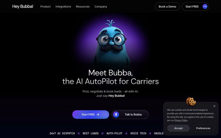 Screenshot of bubba.ai