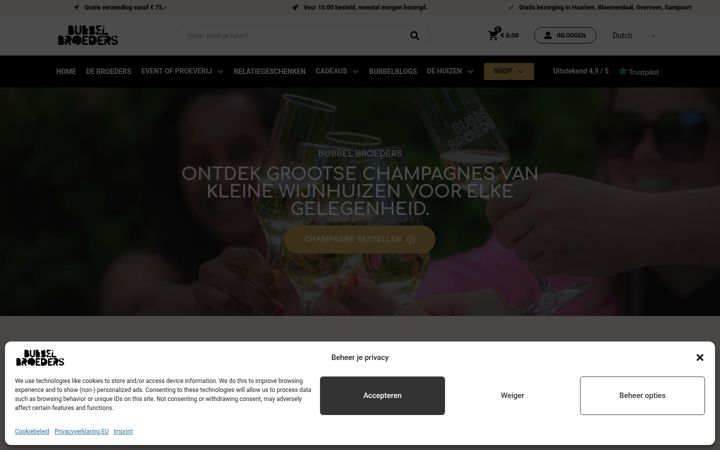 Zrzut ekranu bubbelbroeders.nl