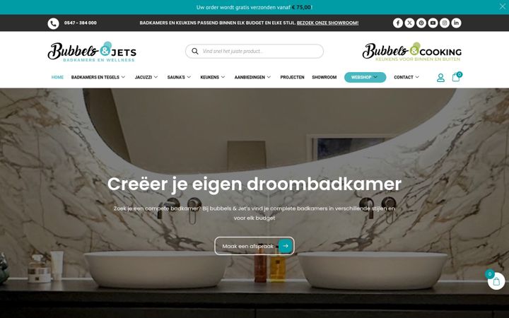 Screenshot of bubbelsenjets.nl