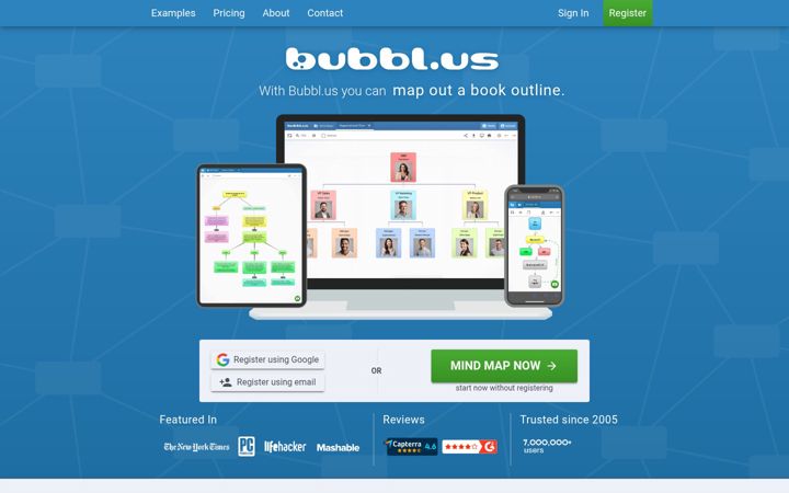Screenshot stránky bubbl.us